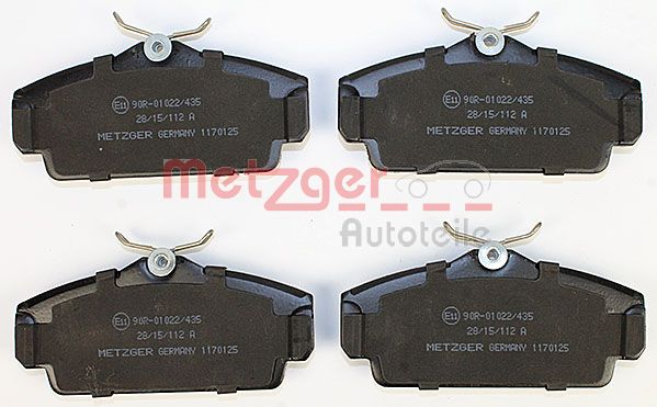 METZGER 1170125 Bremsbelagsatz, Scheibenbremse